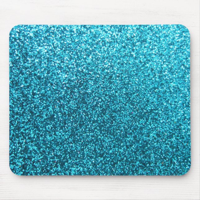 Faux Blue Glitter Mouse Pad (Front)