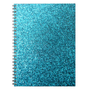 Faux Blue Glitter Notebook