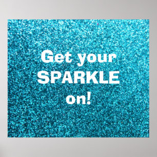Faux Blue Glitter Poster