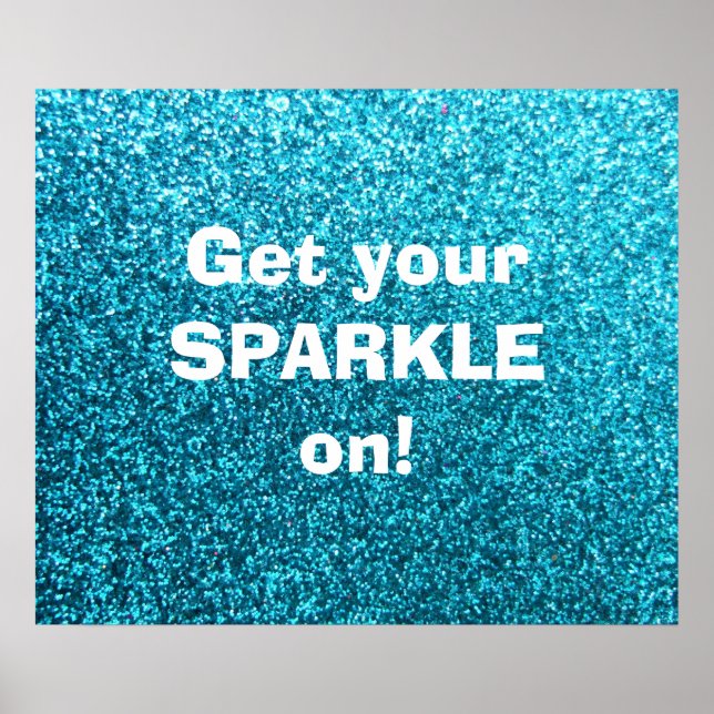 Faux Blue Glitter Poster (Front)