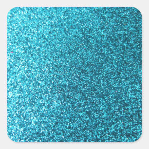 Faux Blue Glitter Square Sticker