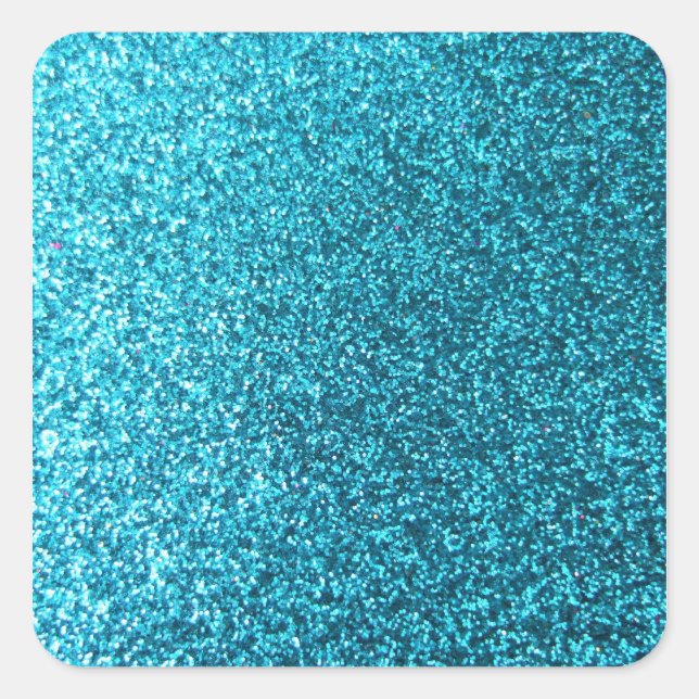 Faux Blue Glitter Square Sticker (Front)