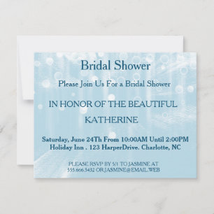 Faux Blue Glittering Fab Confetti Sparkles Dots Invitation