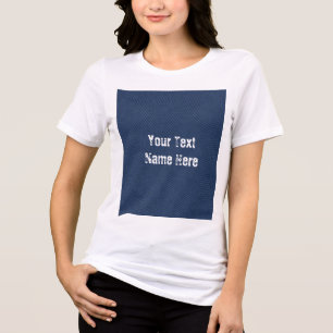 Faux Blue Jeans Design Custom Text Personalised Tri-Blend Shirt