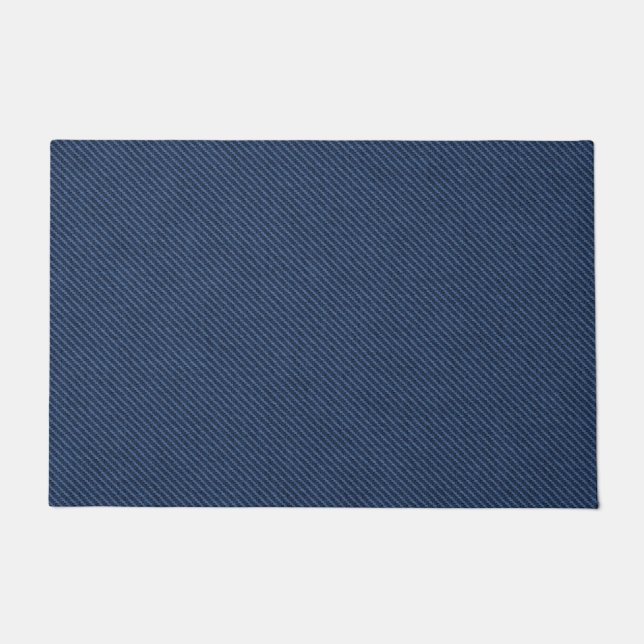 Faux Blue Jeans Fabric Doormat (Front)