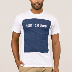 Faux Blue Jeans Fabric T-Shirt with Custom Text
