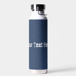 Faux Blue Jeans Fabric Water Bottle - Your Text