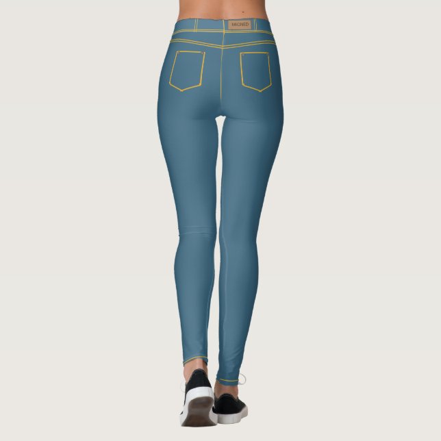 Faux Blue Jeans Leggings (Back)