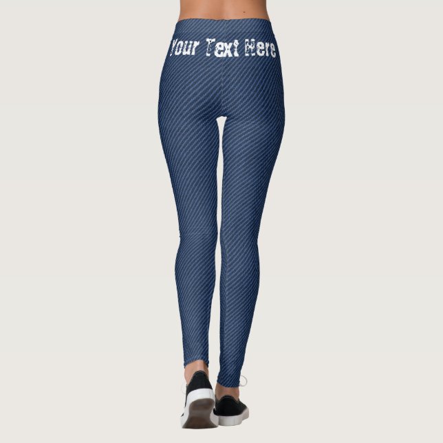 Faux Blue Jeans Leggings with Your Text (Back)