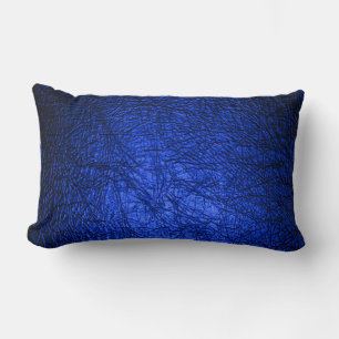 Faux Blue Leather Texture Lumbar Cushion