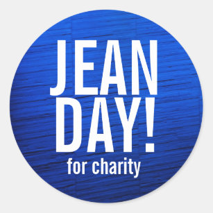 Faux Blue Texture Jean Day Stickers