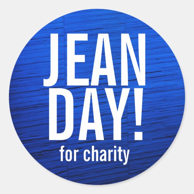Faux Blue Texture Jean Day Stickers (Front)