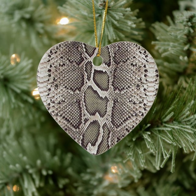 Faux Boa Constrictor Snakeskin Ceramic Ornament (Tree)