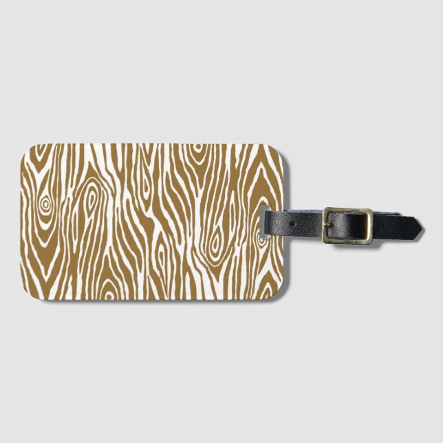 Faux Bois Luggage Tag (Front Horizontal)