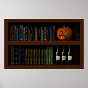 Faux Book Shelf Haunted House  Poster