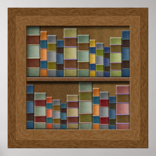 Faux Book Spines Shelf Poster