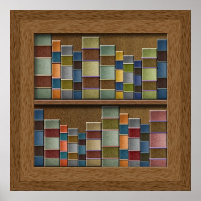 Faux Book Spines Shelf Poster (Front)