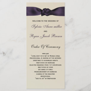 FAUX bow amethyst program and Wedding menu
