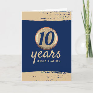 Faux brass universal employee anniversary card
