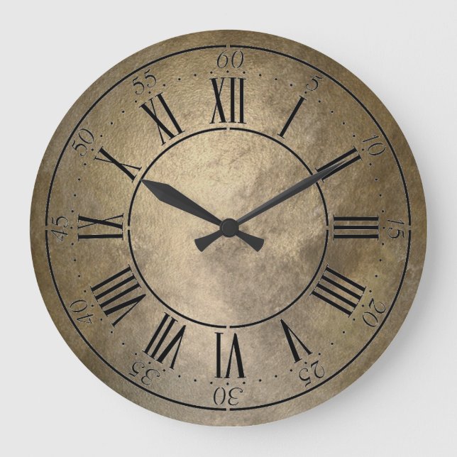 faux bronze metal wall clock (Front)