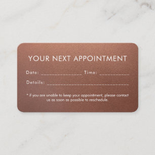 Faux Bronze Modern Minimalist Custom Business Logo Appointment Card