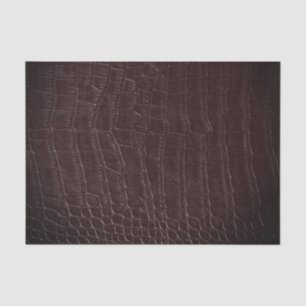 Faux Brown Alligator Leather Print Texture Tissue Paper