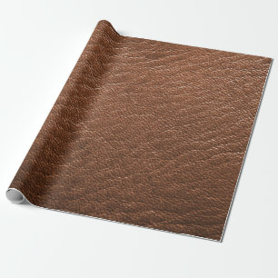 Faux Brown Animal Leather Print Wrapping Paper