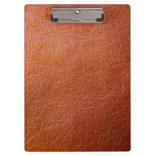 Faux brown leather clipboard