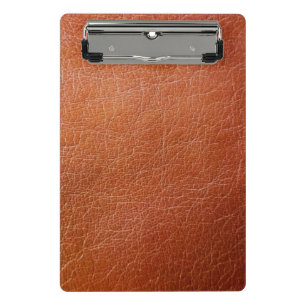 Faux brown leather  mini clipboard