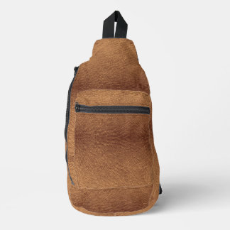 Faux Brown Leather Sling Bag