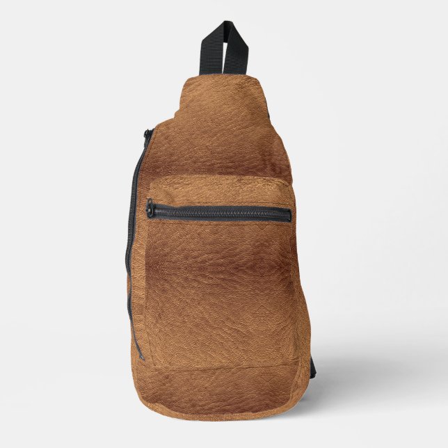 Faux Brown Leather Sling Bag (Front)