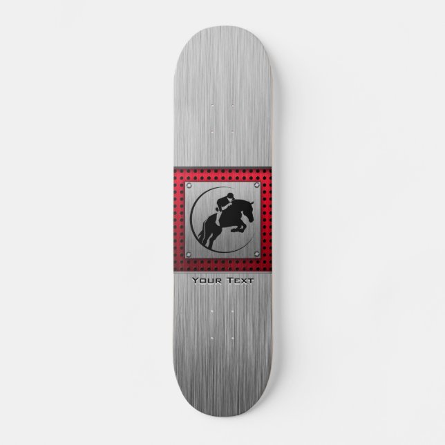 Faux Brushed Aluminium Equestrian. Skateboard (Front)