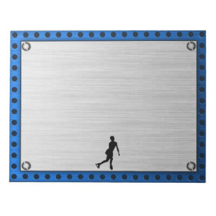 Faux Brushed Metal; Figure Skating Notepad