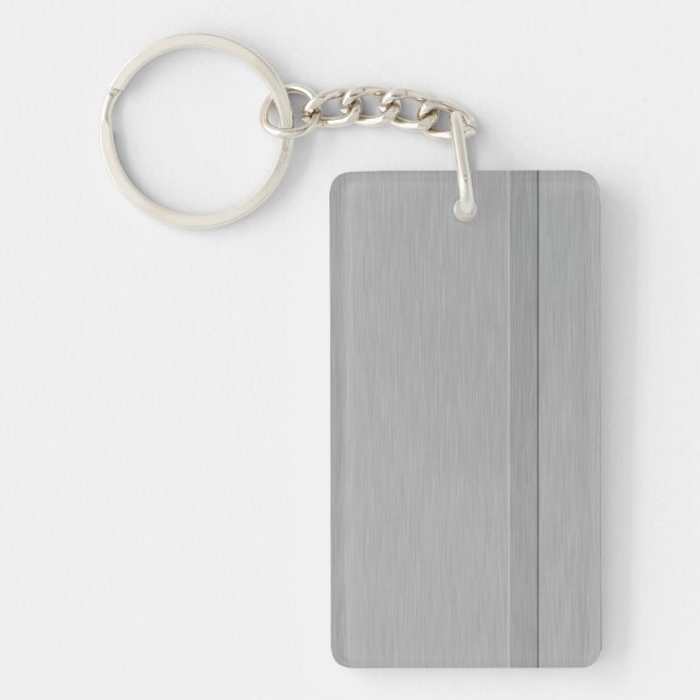 Faux Brushed Metal with Groove Key Ring (Front)