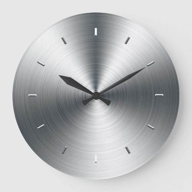 Faux Brushed Sheet Metal Wall Clock (Front)