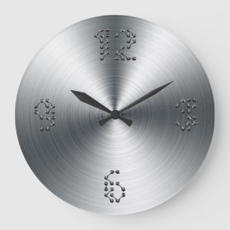 Faux Brushed Sheet Steel Modern Wall Clock