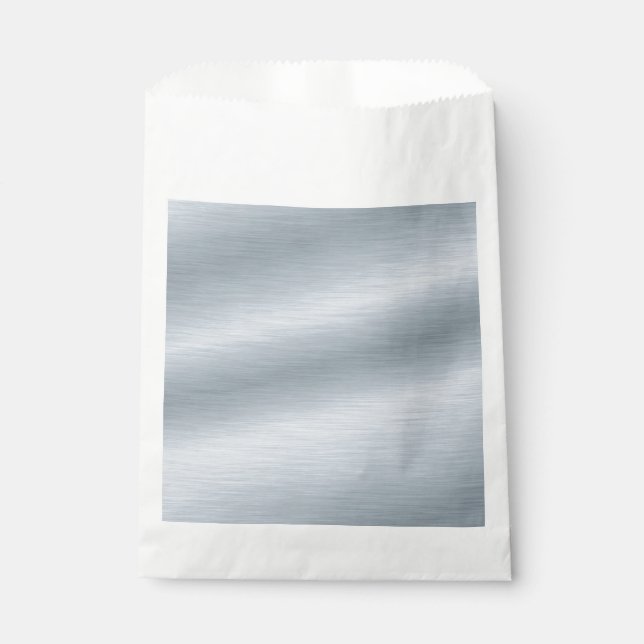 Faux Brushed Silver Background Favour Bag (Front)