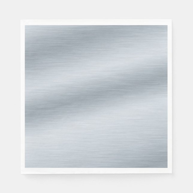 Faux Brushed Silver Background Napkin (Front)