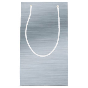 Faux Brushed Silver Background Small Gift Bag