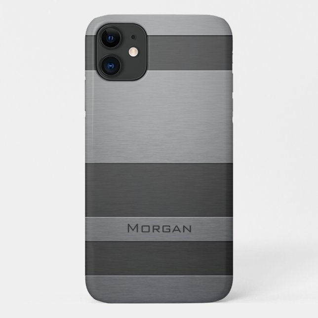 Faux Brushed Steel - Add Your Name Case-Mate iPhone Case (Back)