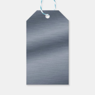 Faux Brushed Steel Elegant Background Gift Tags