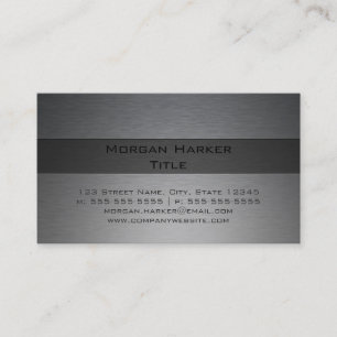 Faux Brushed Steel Two Shades Business Card