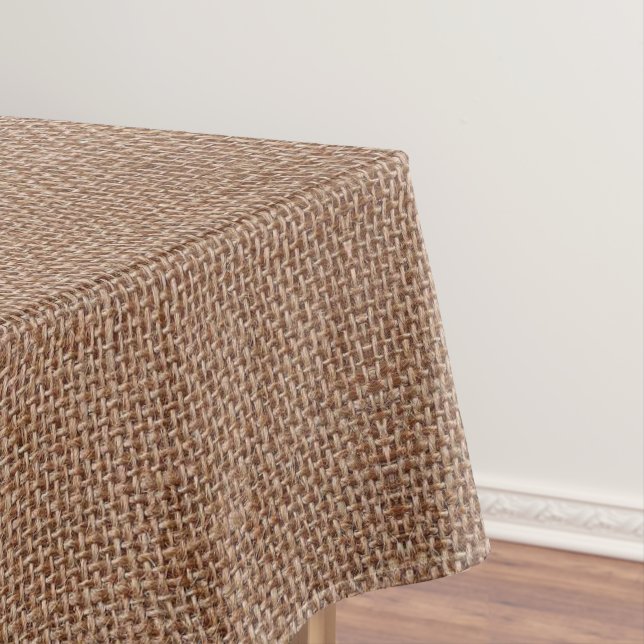 faux burlap dark brown tablecloth (In Situ)