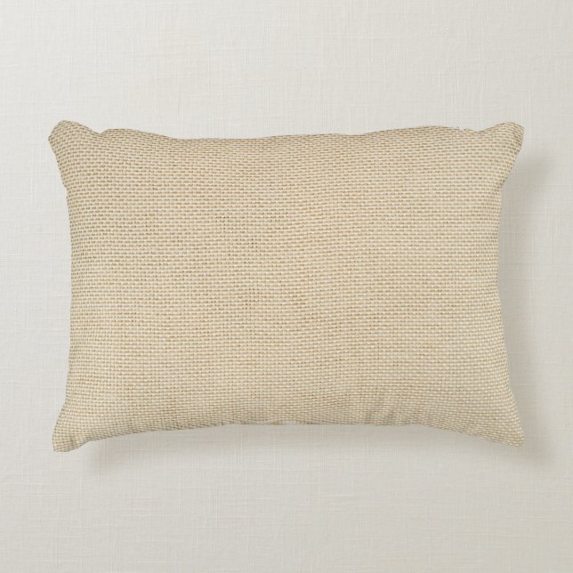 Faux burlap pattern decorative cushion (Front)