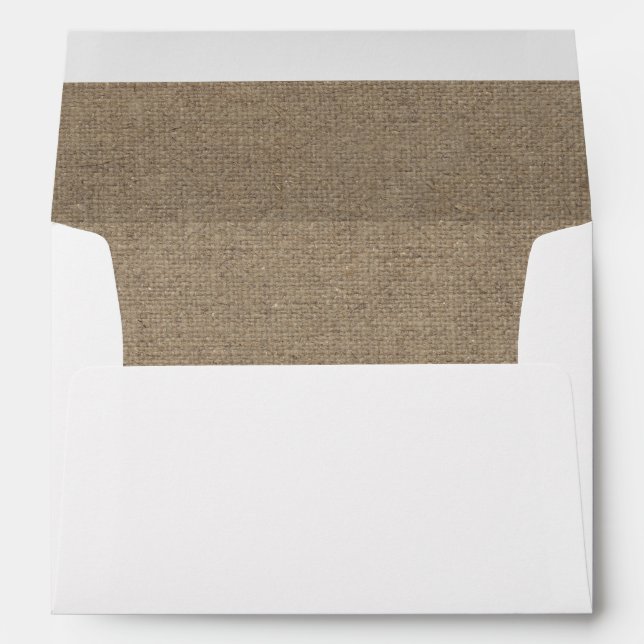 FAUX Burlap Rustic Farmhouse Wedding Envelopes (Back (Bottom))