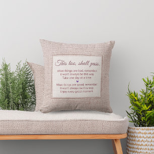Faux Burlap This Too Shall Pass... Cushion