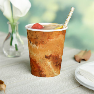 Faux Burled Walnut Paper Cups