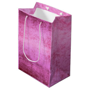 Faux Burst of Pink Velvet Medium Gift Bag