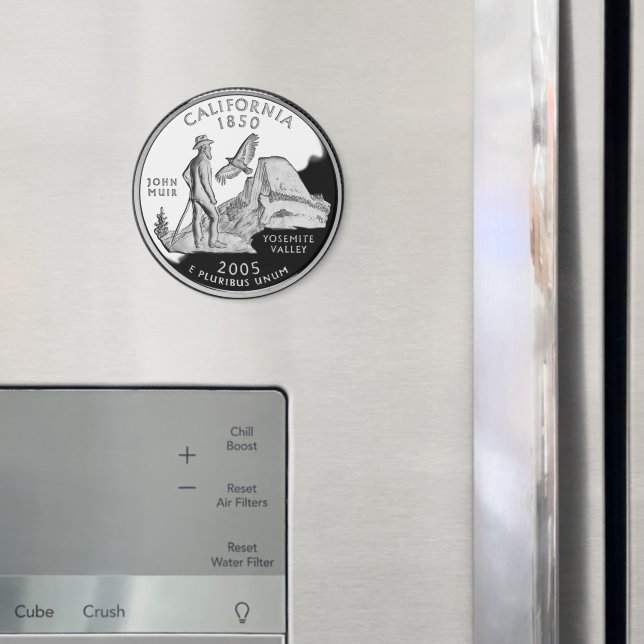 Faux California State Quarter Yosemite Valley Muir Magnet (In Situ (Fridge))
