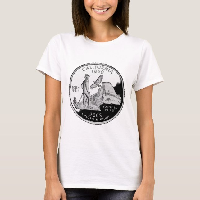 Faux California State Quarter Yosemite Valley Muir T-Shirt (Front)